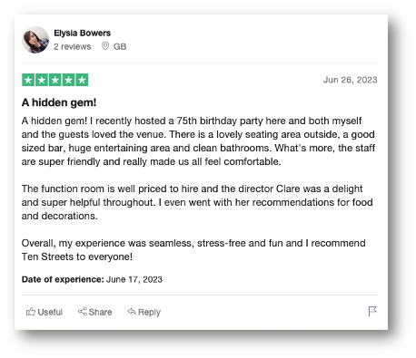 Liverpool Birthday Event Hire Testimonial 6