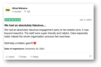 Liverpool Engagement Party Testimonial 1