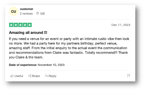 Liverpool Birthday Event Hire Testimonial 4