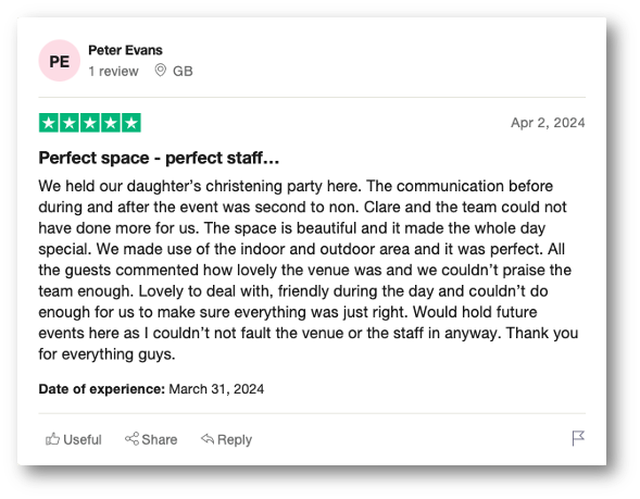 Liverpool Christening Review - Trustpilot