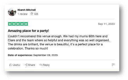 Liverpool Birthday Event Hire Testimonial 8