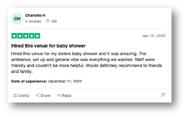 Liverpool Baby Shower Review from Trustpilot 2
