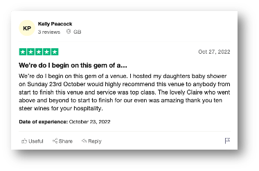 Liverpool Baby Shower Review from Trustpilot 1